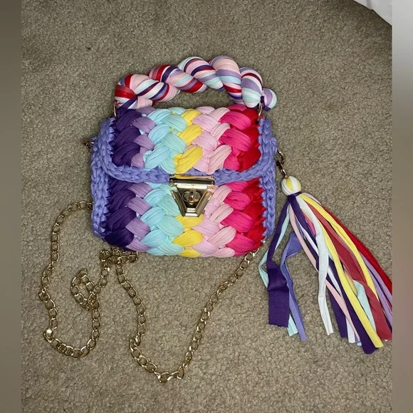 Multicolor Rainbow Handmade Crossbody purse - Picture 2 of 3
